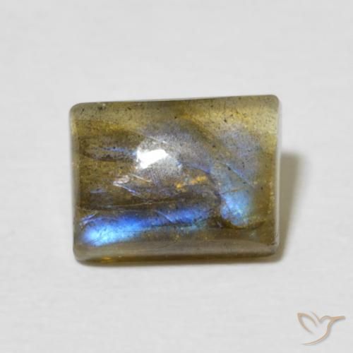 2.63ct طبيعي متعدد الألوان لابرادوريت, باجيت, نصف شفاف
