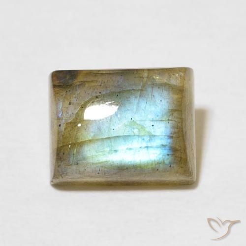 3.04ct طبيعي متعدد الألوان لابرادوريت, باجيت, نصف شفاف