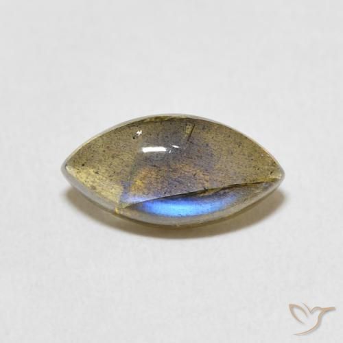 2.38ct طبيعي متعدد الألوان لابرادوريت, ماركيز, نصف شفاف