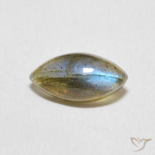 1.31ct طبيعي متعدد الألوان لابرادوريت, ماركيز, نصف شفاف