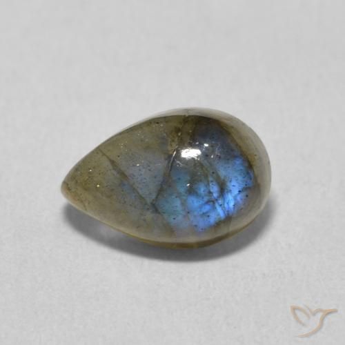 1.81ct طبيعي متعدد الألوان لابرادوريت, شكل الكمثرى, نصف شفاف
