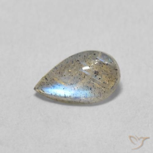 0.56ct طبيعي متعدد الألوان لابرادوريت, شكل الكمثرى, شفاف