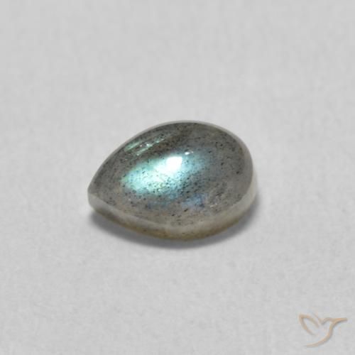 0.70ct طبيعي متعدد الألوان لابرادوريت, شكل الكمثرى, نصف شفاف
