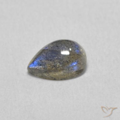 0.54ct طبيعي متعدد الألوان لابرادوريت, شكل الكمثرى, نصف شفاف