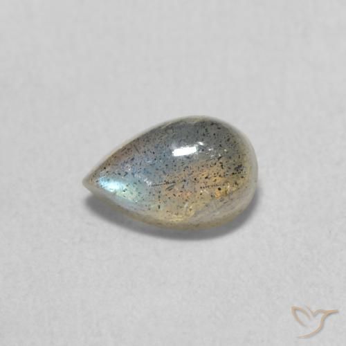 0.58ct طبيعي متعدد الألوان لابرادوريت, شكل الكمثرى, نصف شفاف