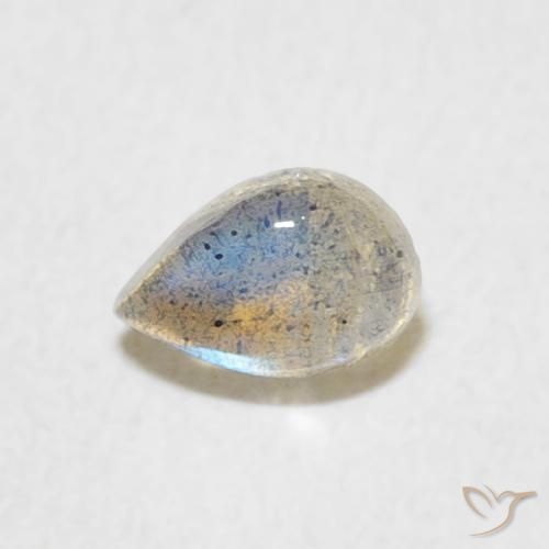 0.47ct طبيعي متعدد الألوان لابرادوريت, شكل الكمثرى, نصف شفاف