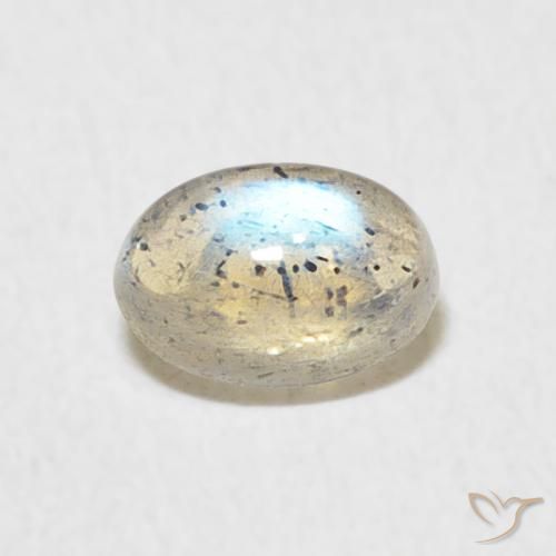 0.64ct طبيعي متعدد الألوان لابرادوريت, بيضوي, نصف شفاف