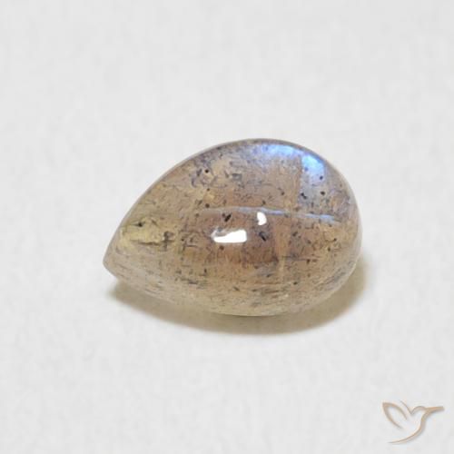 0.56ct طبيعي متعدد الألوان لابرادوريت, شكل الكمثرى, نصف شفاف