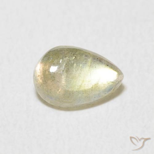 0.68ct طبيعي متعدد الألوان لابرادوريت, شكل الكمثرى, نصف شفاف