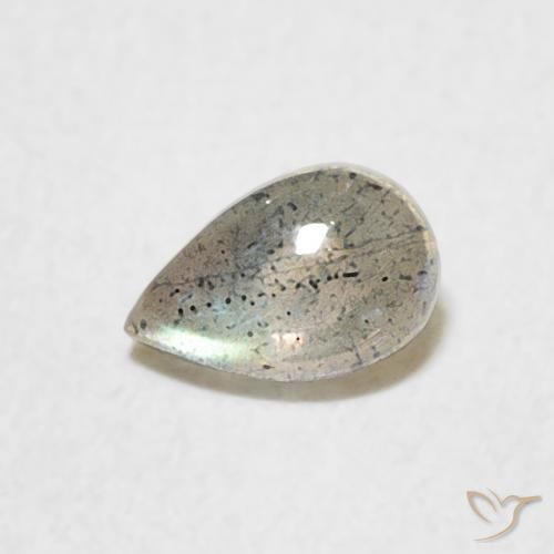 0.50ct طبيعي متعدد الألوان لابرادوريت, شكل الكمثرى, نصف شفاف