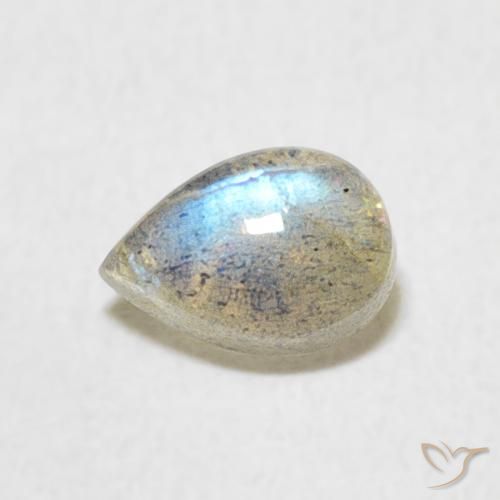 0.58ct طبيعي متعدد الألوان لابرادوريت, شكل الكمثرى, نصف شفاف
