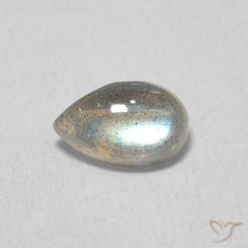 0.50ct طبيعي متعدد الألوان لابرادوريت, شكل الكمثرى, نصف شفاف