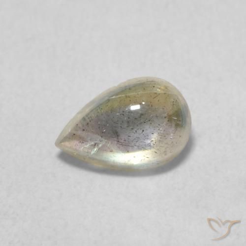 0.46ct طبيعي متعدد الألوان لابرادوريت, شكل الكمثرى, نصف شفاف