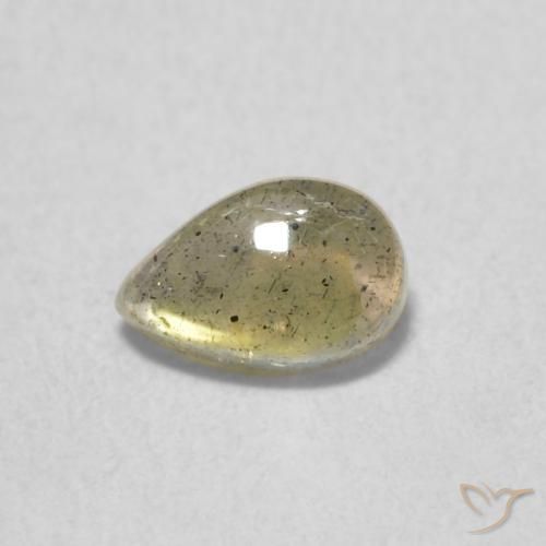 0.40ct طبيعي متعدد الألوان لابرادوريت, شكل الكمثرى, نصف شفاف