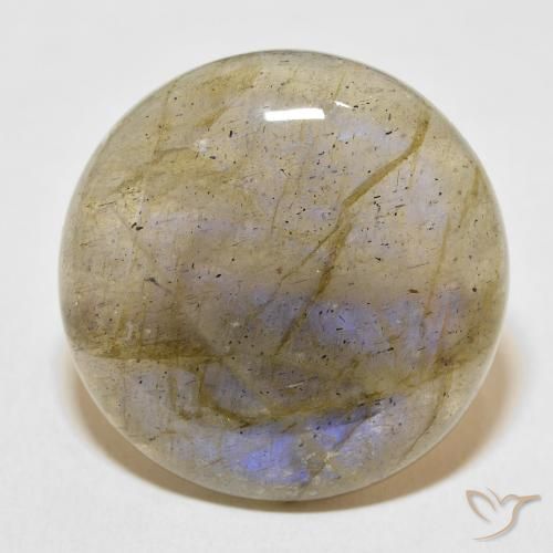 30.47ct طبيعي متعدد الألوان لابرادوريت, دائري, نصف شفاف