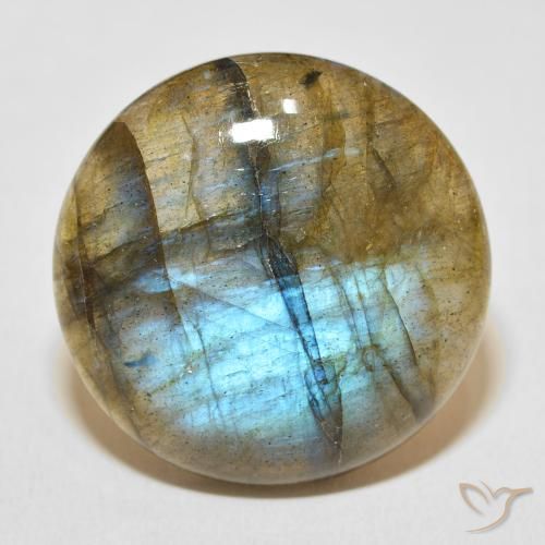 33.08ct طبيعي متعدد الألوان لابرادوريت, دائري, نصف شفاف