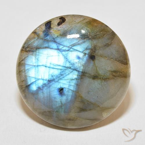 35.82ct طبيعي متعدد الألوان لابرادوريت, دائري, نصف شفاف