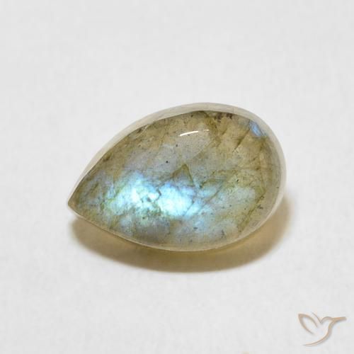 2.39ct طبيعي متعدد الألوان لابرادوريت, شكل الكمثرى, نصف شفاف