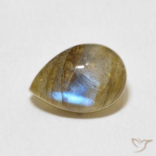2.32ct طبيعي متعدد الألوان لابرادوريت, شكل الكمثرى, نصف شفاف