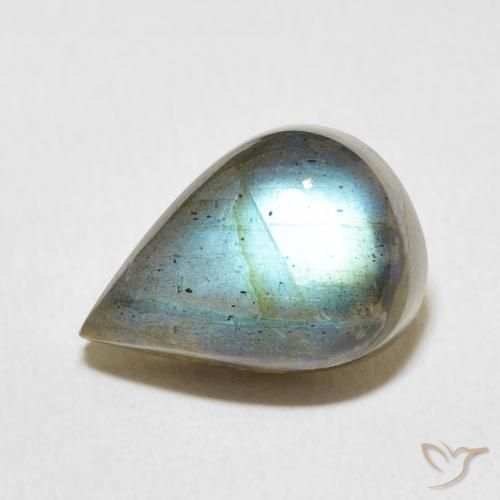 6.96ct طبيعي متعدد الألوان لابرادوريت, شكل الكمثرى, نصف شفاف