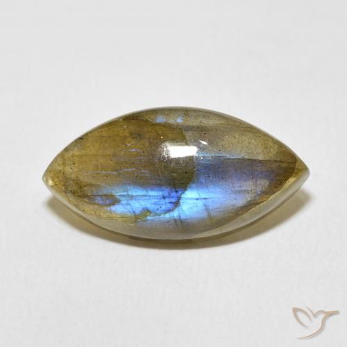 9.13ct طبيعي متعدد الألوان لابرادوريت, ماركيز, نصف شفاف