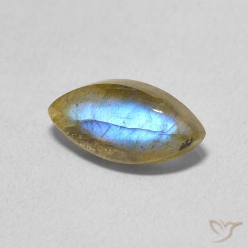 2.09ct طبيعي متعدد الألوان لابرادوريت, ماركيز, نصف شفاف