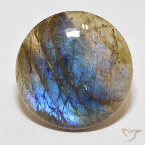 28.95ct طبيعي متعدد الألوان لابرادوريت, دائري, نصف شفاف