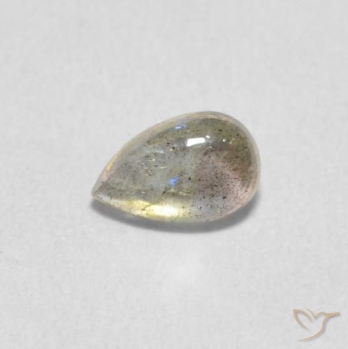 0.40ct طبيعي متعدد الألوان لابرادوريت, شكل الكمثرى, نصف شفاف