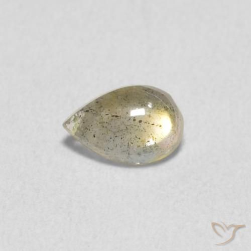 0.38ct طبيعي متعدد الألوان لابرادوريت, شكل الكمثرى, نصف شفاف