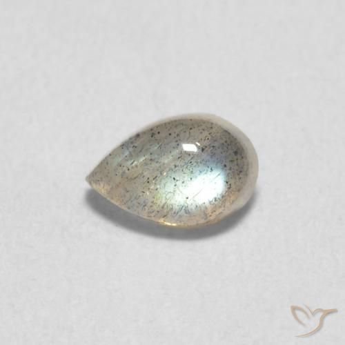 0.62ct طبيعي متعدد الألوان لابرادوريت, شكل الكمثرى, نصف شفاف