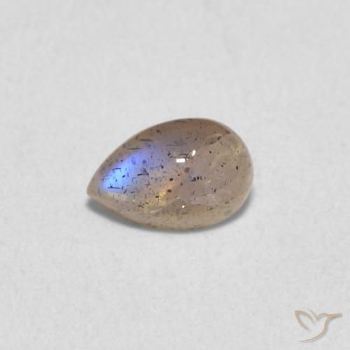 0.52ct طبيعي متعدد الألوان لابرادوريت, شكل الكمثرى, نصف شفاف