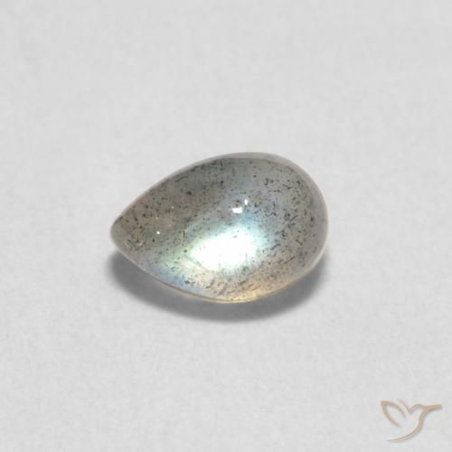 0.80ct طبيعي متعدد الألوان لابرادوريت, شكل الكمثرى, نصف شفاف