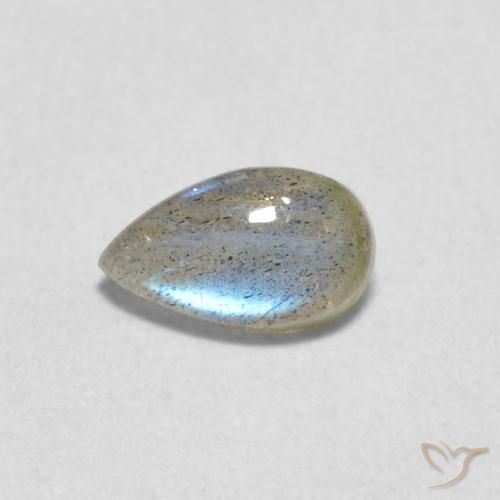 0.61ct طبيعي متعدد الألوان لابرادوريت, شكل الكمثرى, نصف شفاف