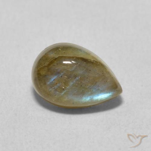 1.79ct طبيعي متعدد الألوان لابرادوريت, شكل الكمثرى, نصف شفاف