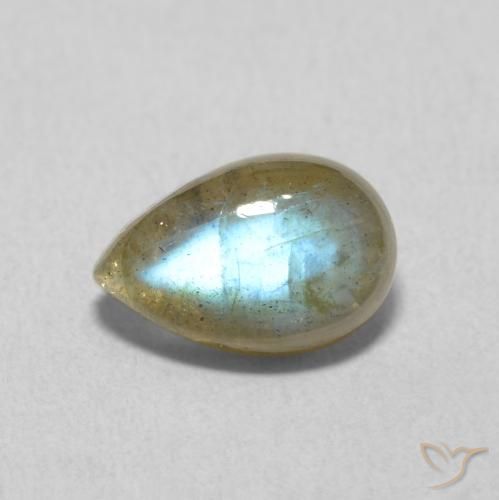 1.61ct طبيعي متعدد الألوان لابرادوريت, شكل الكمثرى, نصف شفاف