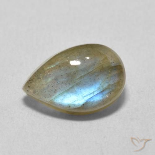 2.28ct طبيعي متعدد الألوان لابرادوريت, شكل الكمثرى, نصف شفاف