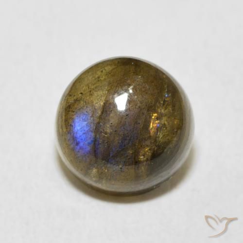 2.54ct طبيعي متعدد الألوان لابرادوريت, دائري, نصف شفاف