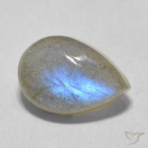 6.84ct طبيعي متعدد الألوان لابرادوريت, شكل الكمثرى, نصف شفاف