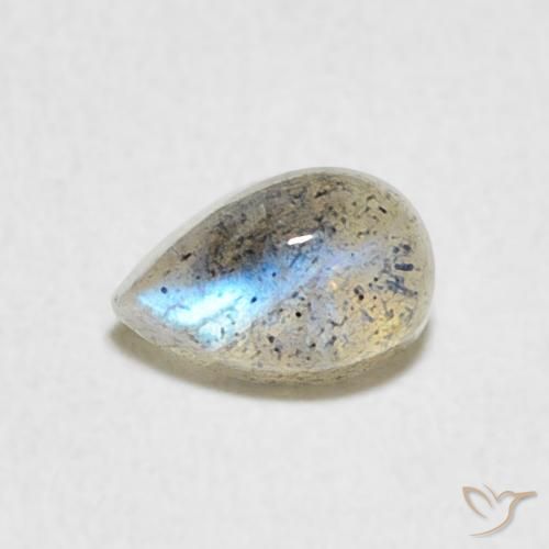 0.55ct طبيعي متعدد الألوان لابرادوريت, شكل الكمثرى, نصف شفاف