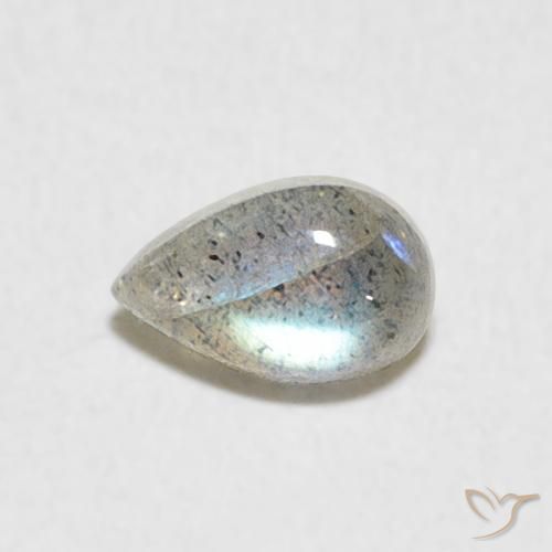 0.47ct طبيعي متعدد الألوان لابرادوريت, شكل الكمثرى, نصف شفاف