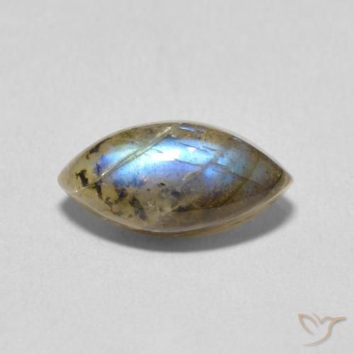 2.46ct طبيعي متعدد الألوان لابرادوريت, ماركيز, نصف شفاف