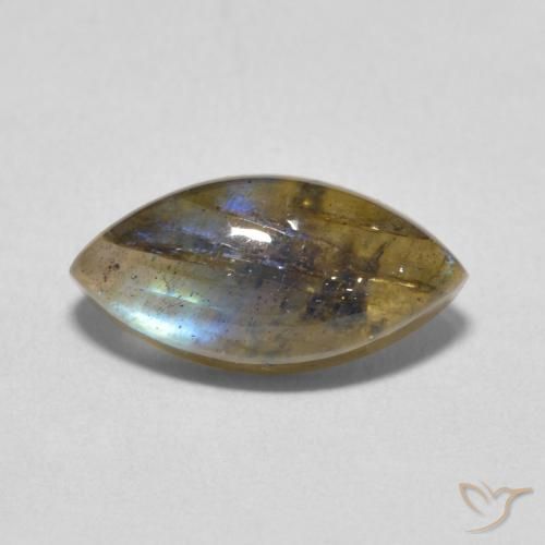3.55ct طبيعي متعدد الألوان لابرادوريت, ماركيز, نصف شفاف