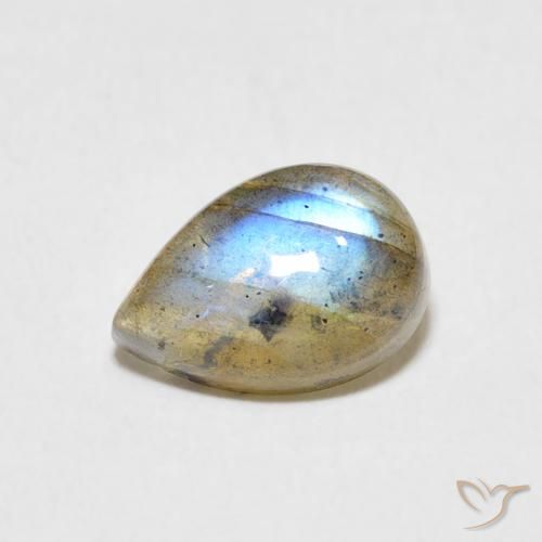 2.34ct طبيعي متعدد الألوان لابرادوريت, شكل الكمثرى, نصف شفاف