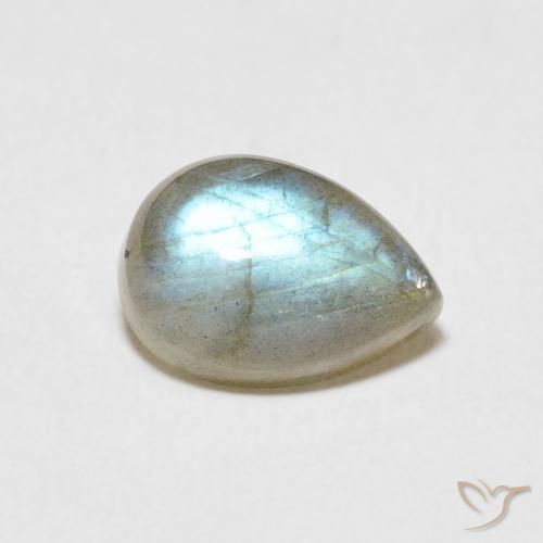 2.40ct طبيعي متعدد الألوان لابرادوريت, شكل الكمثرى, نصف شفاف