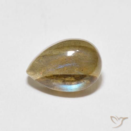 2.67ct طبيعي متعدد الألوان لابرادوريت, شكل الكمثرى, نصف شفاف