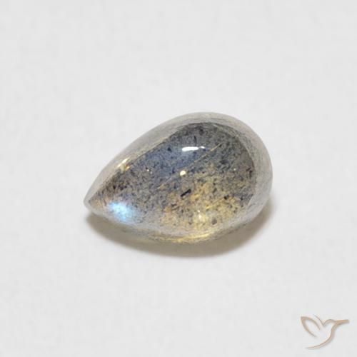 0.51ct طبيعي متعدد الألوان لابرادوريت, شكل الكمثرى, نصف شفاف