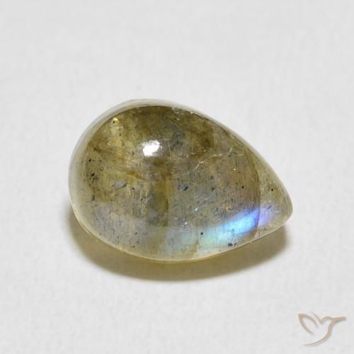 2.84ct طبيعي متعدد الألوان لابرادوريت, شكل الكمثرى, نصف شفاف