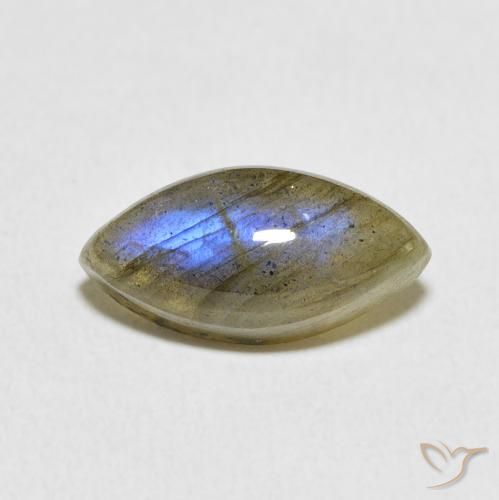 3.69ct طبيعي متعدد الألوان لابرادوريت, ماركيز, نصف شفاف