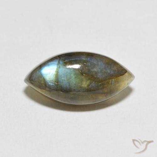 5.28ct طبيعي متعدد الألوان لابرادوريت, ماركيز, نصف شفاف