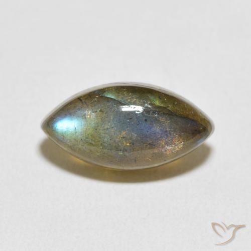 5.66ct طبيعي متعدد الألوان لابرادوريت, ماركيز, نصف شفاف